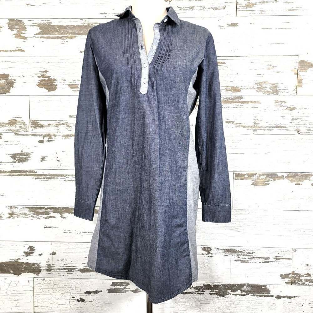 KUHL Kiley Chambray Shirt Dress Blue/Gray XS EUC
